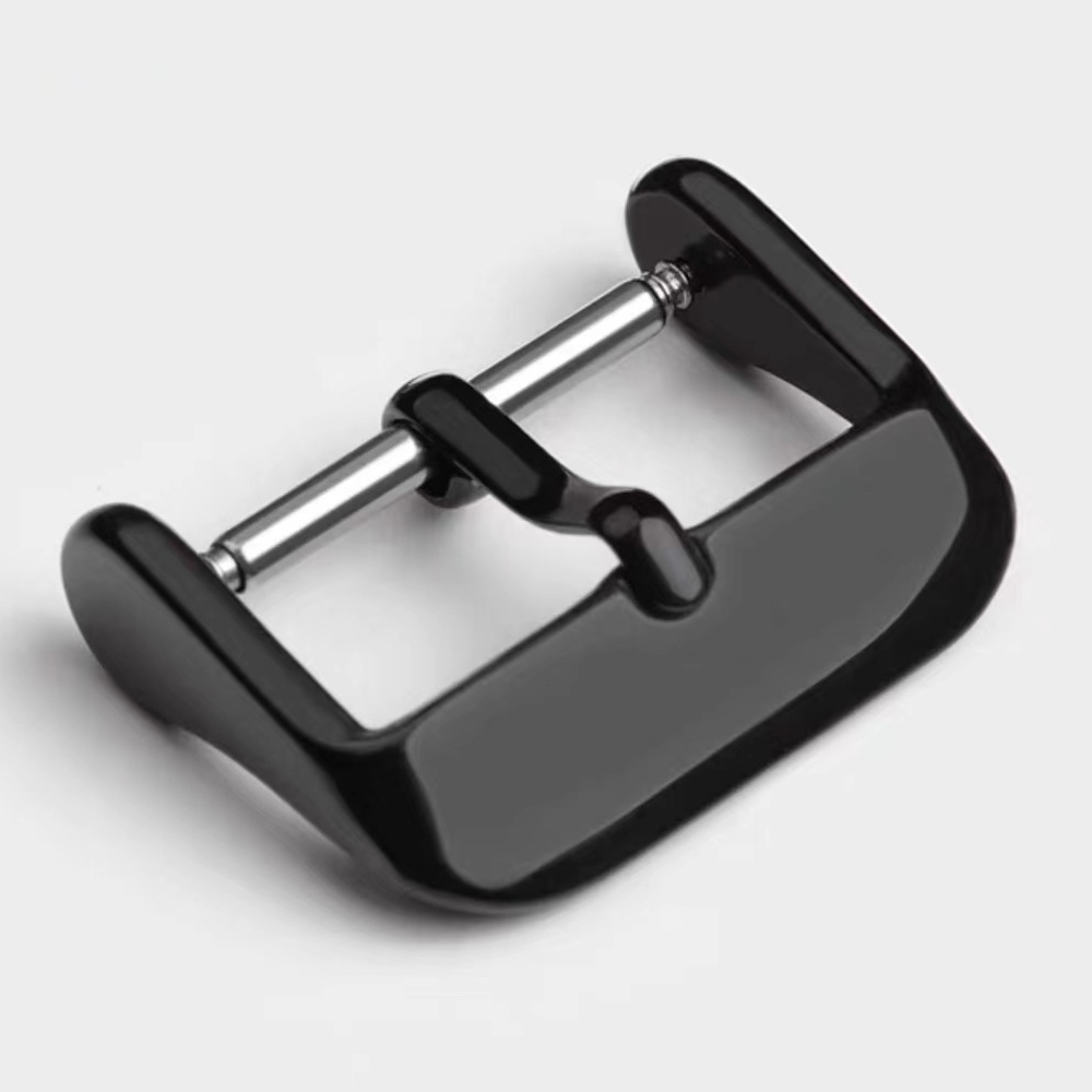 CABLEPELADO Fibbia Per Cinturino Orologio In Acciaio Inox 20mm | Chiusura Metallica Nero Con Finitura Opaca | Ricambio Universale