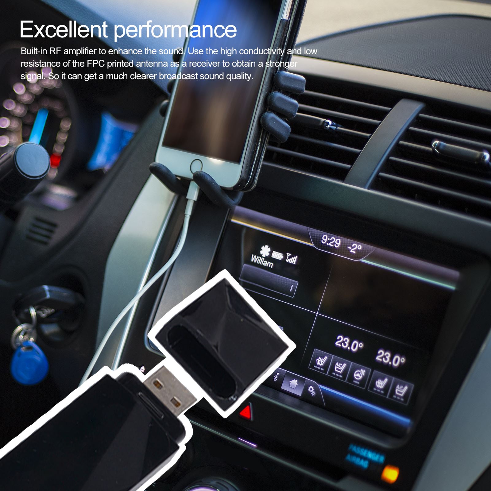 Durable Car Digital Audio Broadcast Receiver DAB+ Box Radio Receiver Adapter Portable Audio Broadcast Signal Adapter for Europe