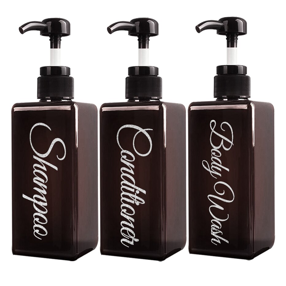 Etiquetas impermeables para champú, dispensador de jabón, pegatina para botella, ducha, Baño