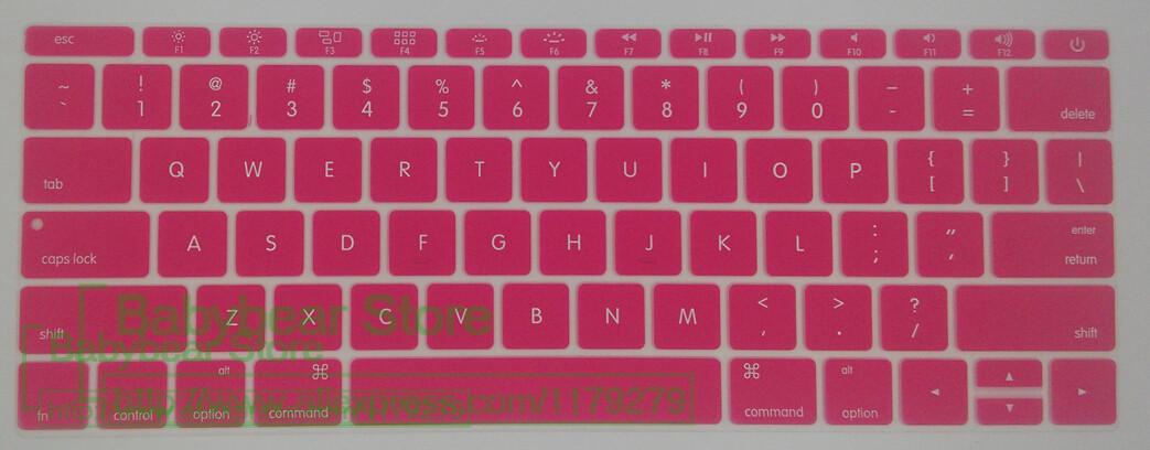 Til macbook 12 " usa ansi tastaturbeskytter engelsk tastaturcover til mac book retian 12 '' air 12 tommer: Lyserød