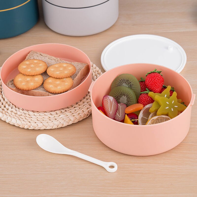 1100ml Portable 2 Layer Healthy Lunch Box Food Container Microwave Oven Lunch Bento Boxes With Cutlery Lunchbox