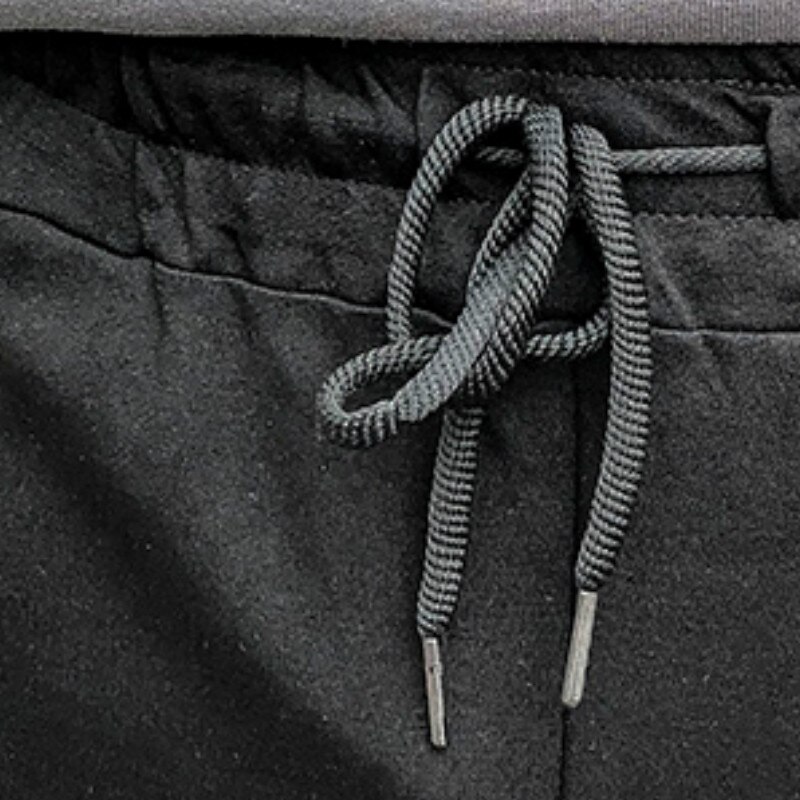 Pantalones de hombre Streetwear estilo coreano de alta negro Casual liso simple All Match Mens de talla grande tobillo-longitud pantalones de chándal Chic