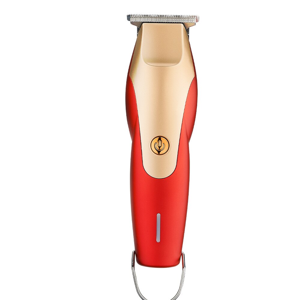 Electric Hair Clipper Cordless Red Barber Trimmer for Men Haircut Shaver Rechargeable Hair Cutting Machine