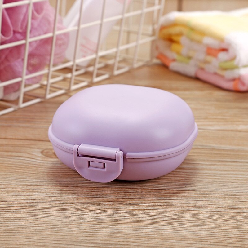 Portable Drain Soap Dishes Plastic Soap Dish with Lid Bathroom Soap Dish Soap Dish Home Shower Travel Hiking Rack Container: purple