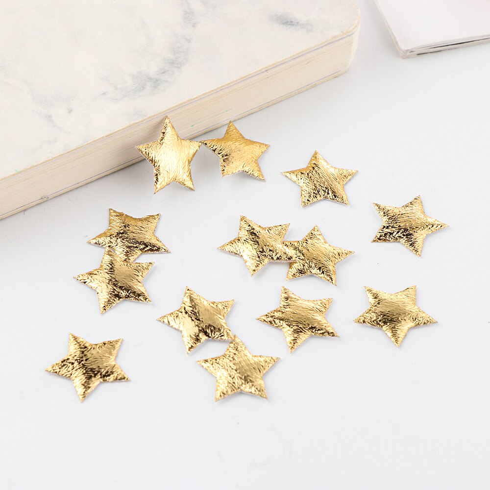 100/200 Stks/pak 2Cm Goud Zilver Schuim Stof Sterren Embellishments Sieraden Materiaal Diy Ambachten Wedding Party Home Decor levert