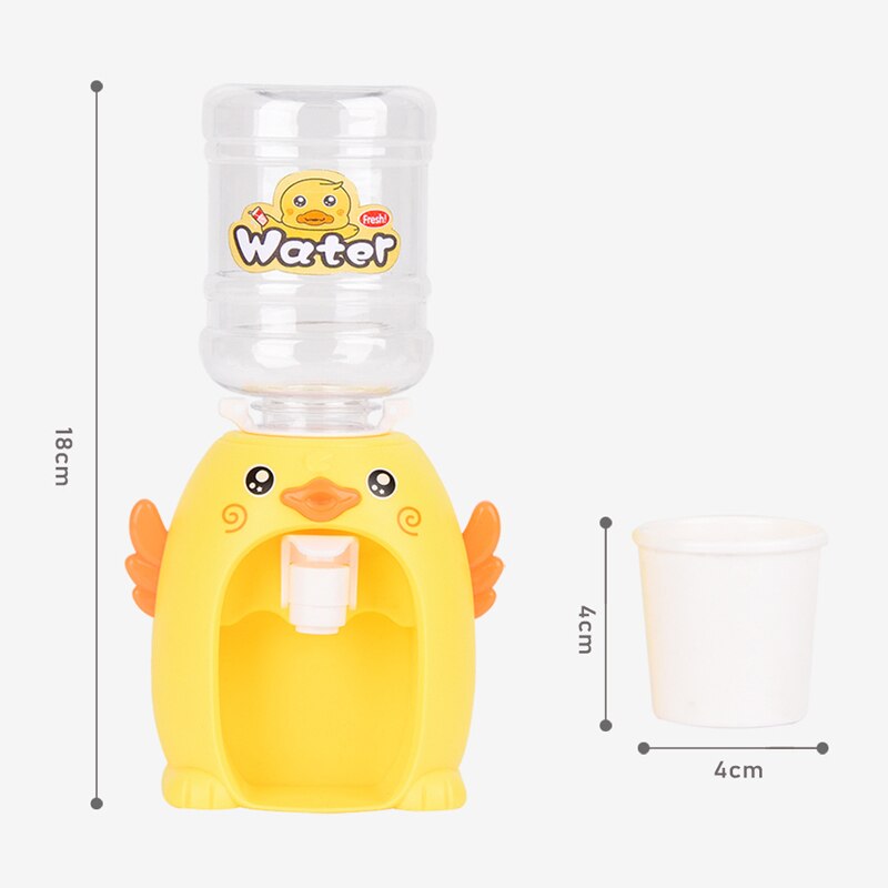 Mini vanndispenser baby leke morsom liten and drikkevannskjøler naturtro søte barn kosplsy rekvisitter hjem dekor ornament