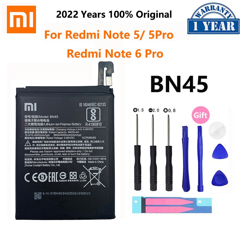 XiaoMi-Batería de repuesto para teléfono Redmi Hongmi Note 3, 3S, 4, 4A, 4X, 5, 5A, 5X, 6, 6, 7, 7A, Go Pro Plus, A2 Lite, BN41, BN31, BM47: BN45 Redmi Note 5