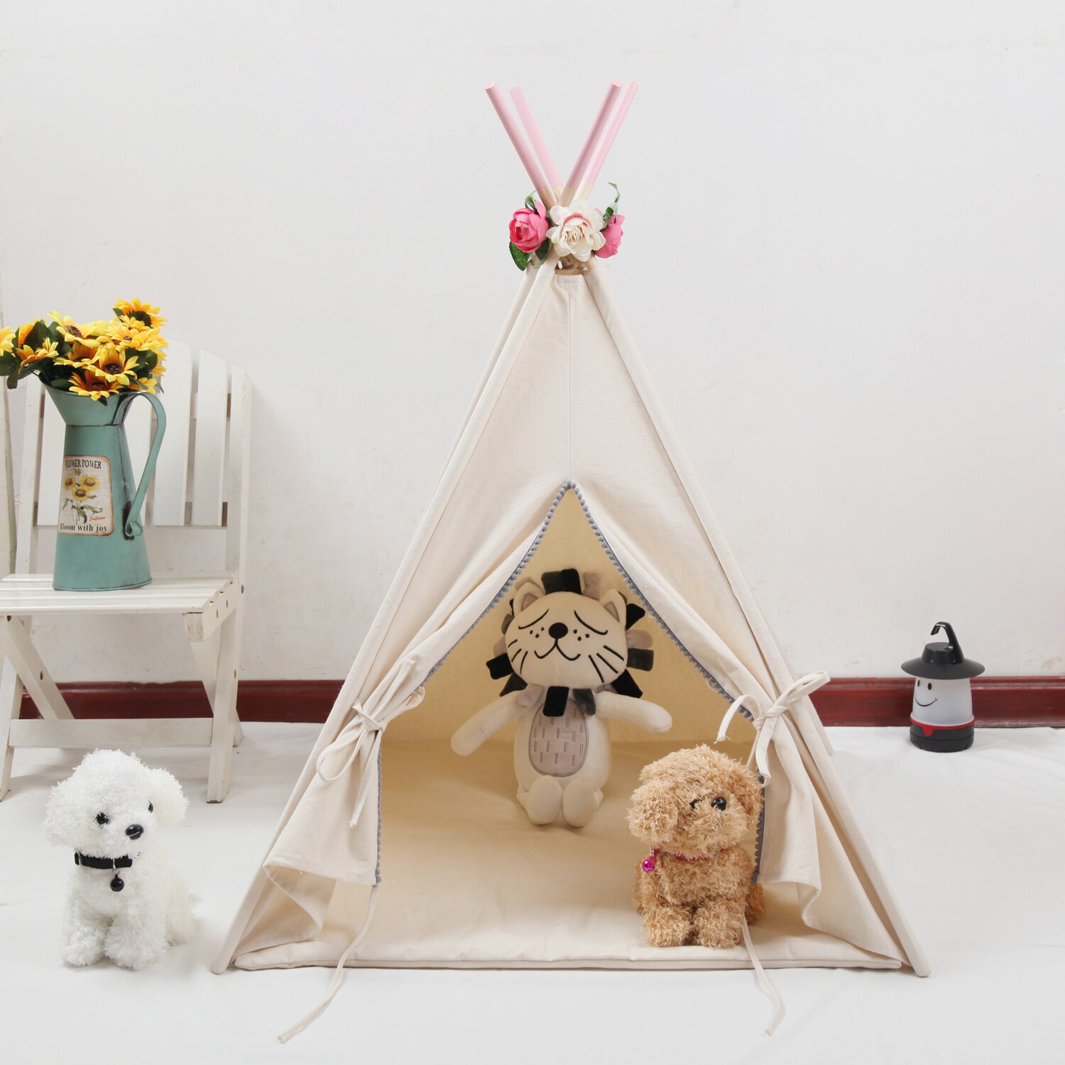 Natural Canvas Dog Teepee 24" Base