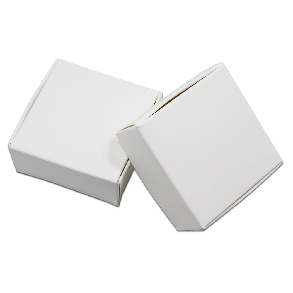 30Pcs White Kraft Paper Packaging Box Paperboard Wedding Party Small Packing Boxes Craft Paper DIY Handmade Soap Pack Box