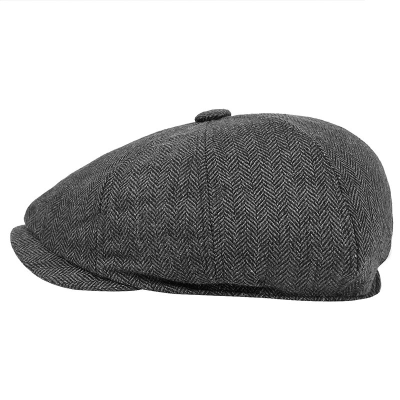 Men Beret Vintage Herringbone Gatsby Tweed Peaky Blinders Hat Newsboy Beret Hat Spring Flat Peaked Beret Hats