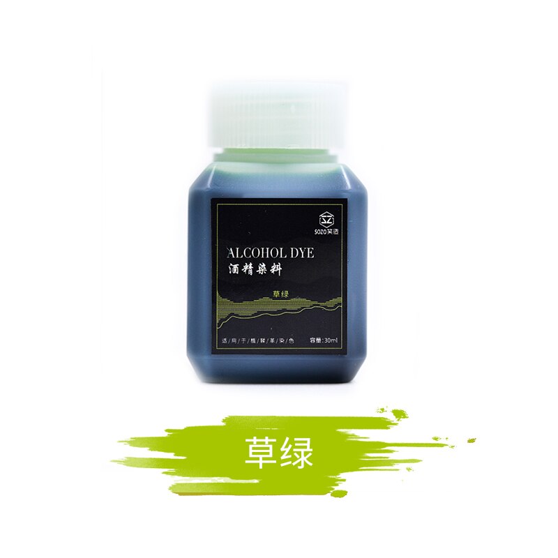 Colorants à l&#39;alcool pour cuir, bricolage manuel, outils de sculpture du cuir, tannage végétal, taches de cuir sans odeur 30ml: Grass green