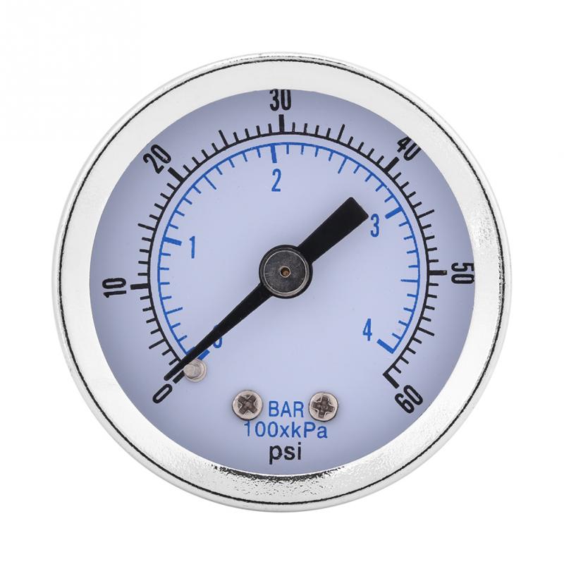 Water Pressure Gauge 0-60psi 0-4bar 1/8 inch BSPT Pressure Gauge Manometer for Water Air Oil Dial Instrument