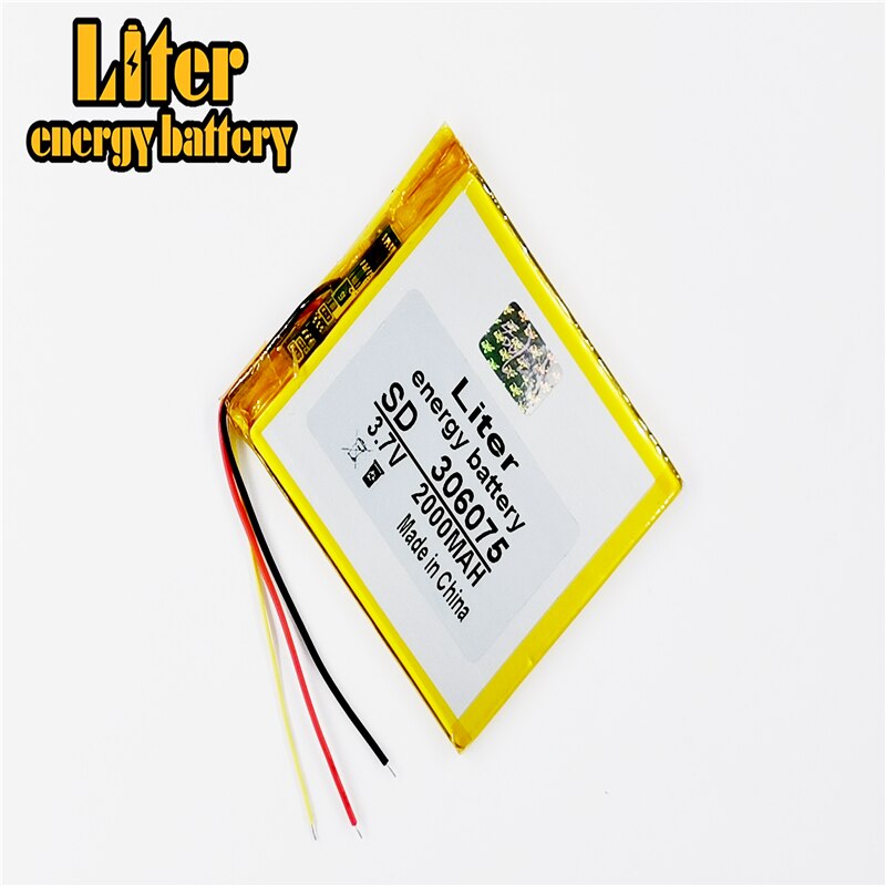 3 line 3.7V 2000mAh Universal Li-ion battery for tablet pc 7 inch 8 inch 9 inc GPS Vedio Game E-Book Tablet PC Power Bank 306075