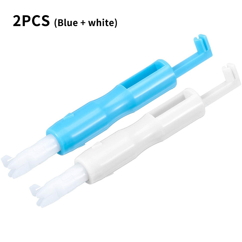 Sewing Machine Needle Threader Stitch Insertion Tool Automatic Threader Quick Sewing Threader Needle Changer Sewing Accessories: white and blue 2pcs