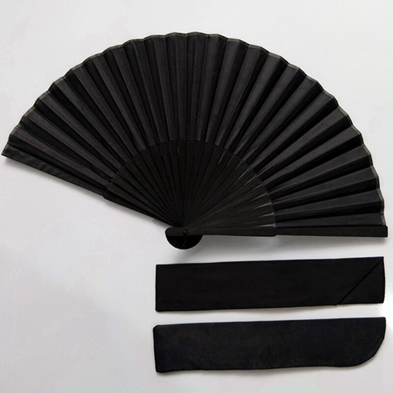 Zwarte Chinese Stijl Vintage Hand Fan Folding Fans Dance Wedding Party Favor