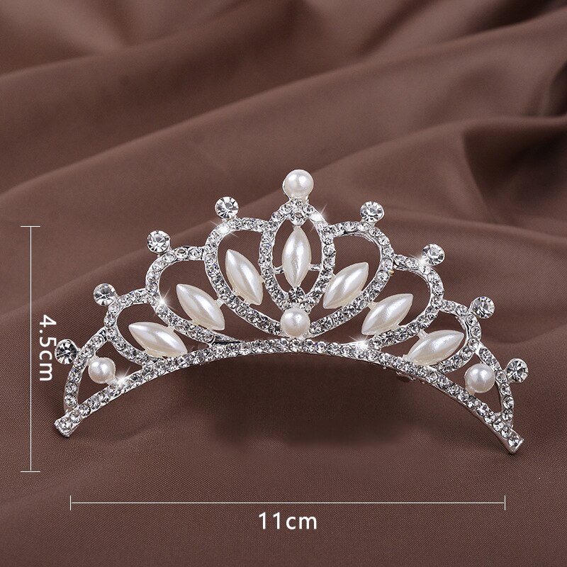 Prinzessin Krone für Mädchen Zeigen Braut Krone Tiara Diadem Silber Farbe Kristall Blumen Hochzeit Braut Haar Zubehör Kopf Schmuck