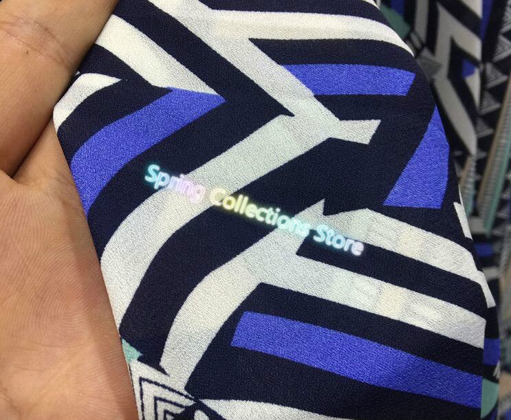 Geometrische patroon Milan gedrukt chiffon stof, zachte chiffon dunne stof voor jurk, lange strand jurk chiffon kleding tissue