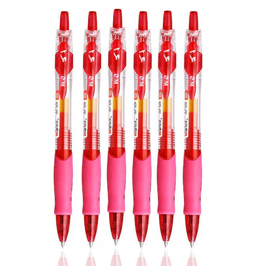 Lovely Gel Pen GP1008 0.5mm Black Red Blue ink Writing Smooth Neutral Pen Office School Stationery: 6Pcs Red