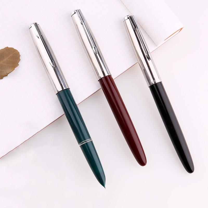 Authentic HERO 616 Classic Nostalgic Fountain Pen 616-2 Golden Clip / Cap Ink Pen Iridium Fine Nib 0.5mm for Student