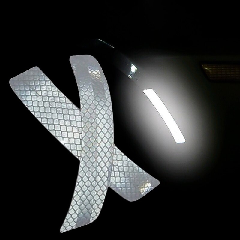2Pcs/Lot Car Bumper Reflective Warning Strip Decal Stickers Auto Accessory Reflector Stickers Decals Car Styling