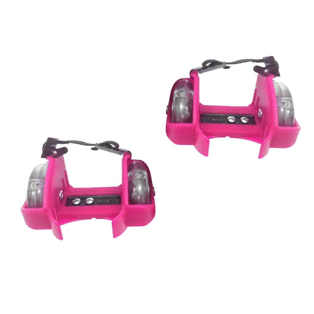 Light Up Shoes Roller Skates Heel Wheels Sneakers Shoes Roller Skates for Kids: Pink
