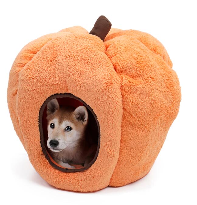 Hundehus indendørs halloween græskar kennel kat hule blød fleece varm seng med aftagelig pude holdbar til hvalp killing katteseng: Default Title