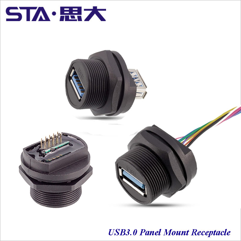 Geben Sie eine USB 2,0 USB 3,0 wasserdichte USB-Buchse Daten IP67 Buchse M20 Stecker