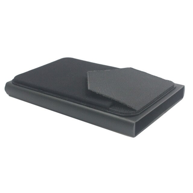 Slim Alumínio Pop-Out RFID Card Holder, Elastic Back Pouch, ID Credit Card Holder, Blocking Protect, Travel Wallet: Cinza claro