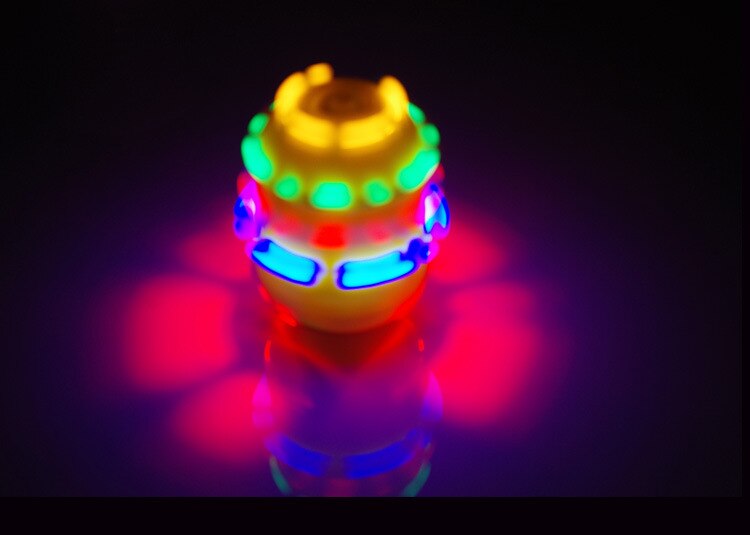 Neue Karikatur musik Kreisel Blitz Kreisel LED bunte lichter nach zu starten hoch-Geschwindigkeit Drehung freundlicher spielzeug freundlicher spielzeug