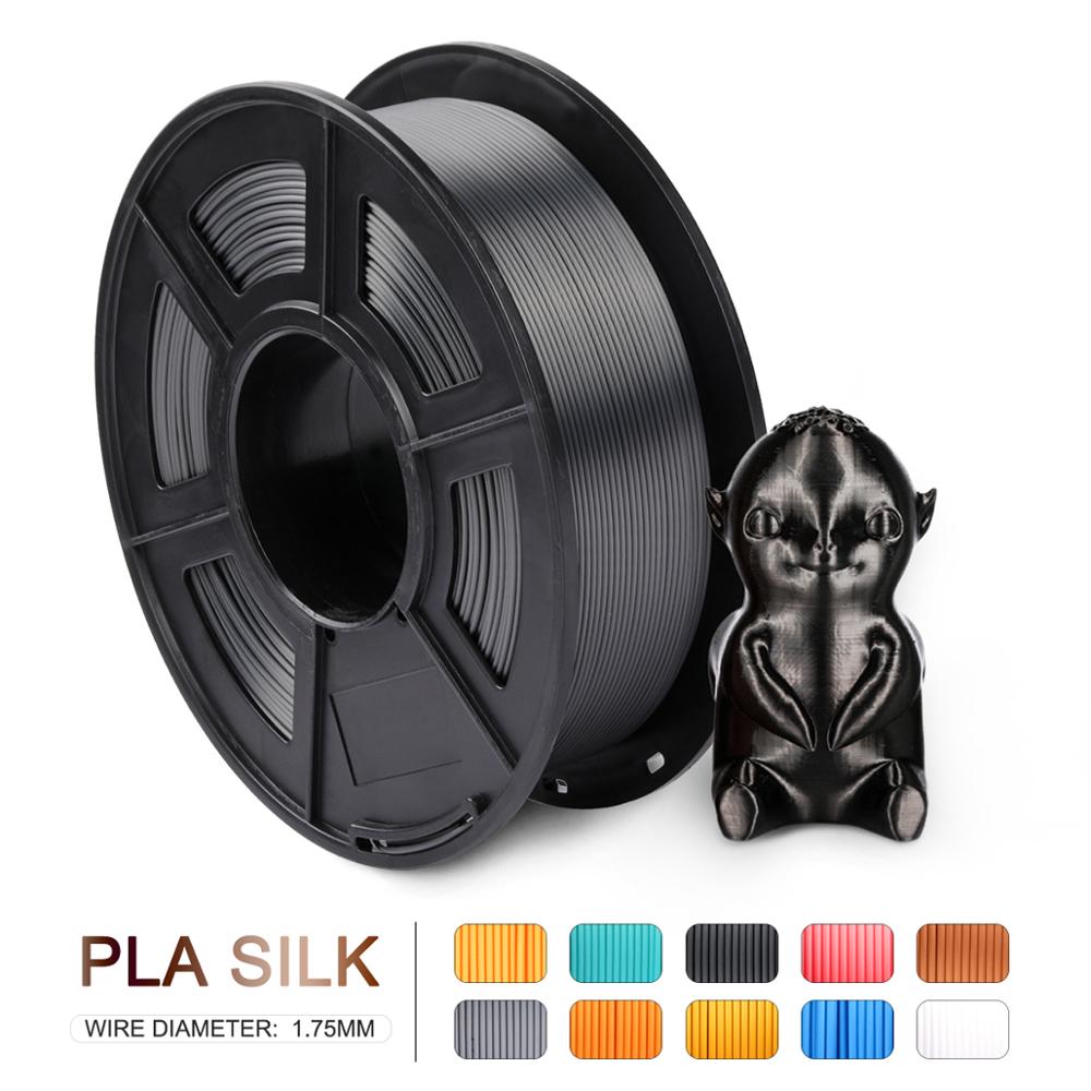 Di SETA Filamento PLA di SETA 1kg 2.2 lbs 1.75 millimetri 3D Stampante Filamento Nero di colore FAI DA TE per 3D stampa Ricariche con il Vuoto di imballaggio: Silk Black