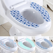 Korte Pluche Doek Geen Spoor Zelfklevende Toilet Seat Cover Badkamer Warmer Wasbare Adhesive Doek Toilet Seat Cover Pads sticke