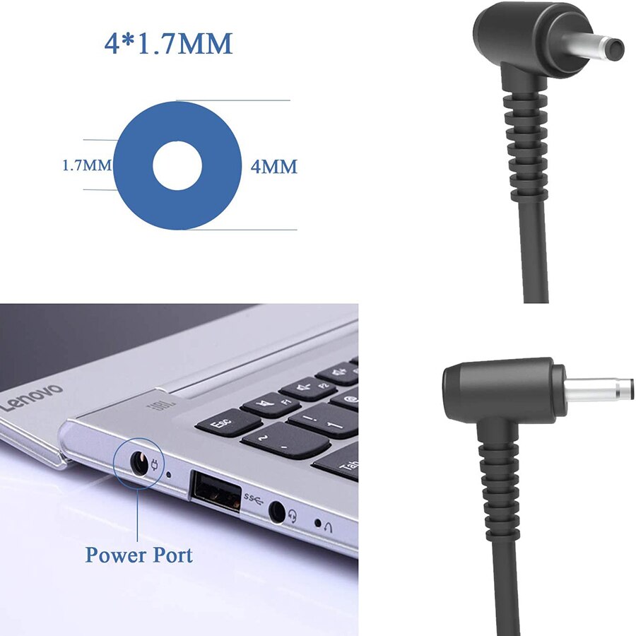 65W AC Charger Fit for Lenovo IdeaPad Flex 14 15 C340 S145 S340 Flex-14IWL V320 V340 Laptop Power Supply Adapter Cord