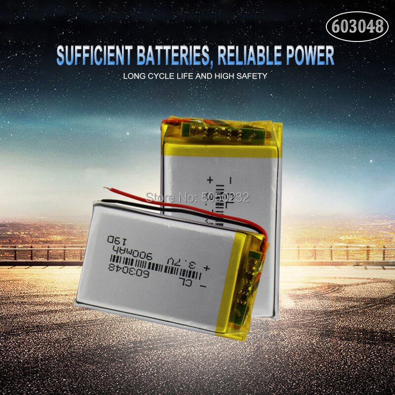 Batería recargable de 3,7 V, 900mAh, 603048, polímero de litio, li-po, celdas de iones de litio para luz LED, DVD, GPS, MP5, PDA, PSP, Banco de energía, 1 ud.
