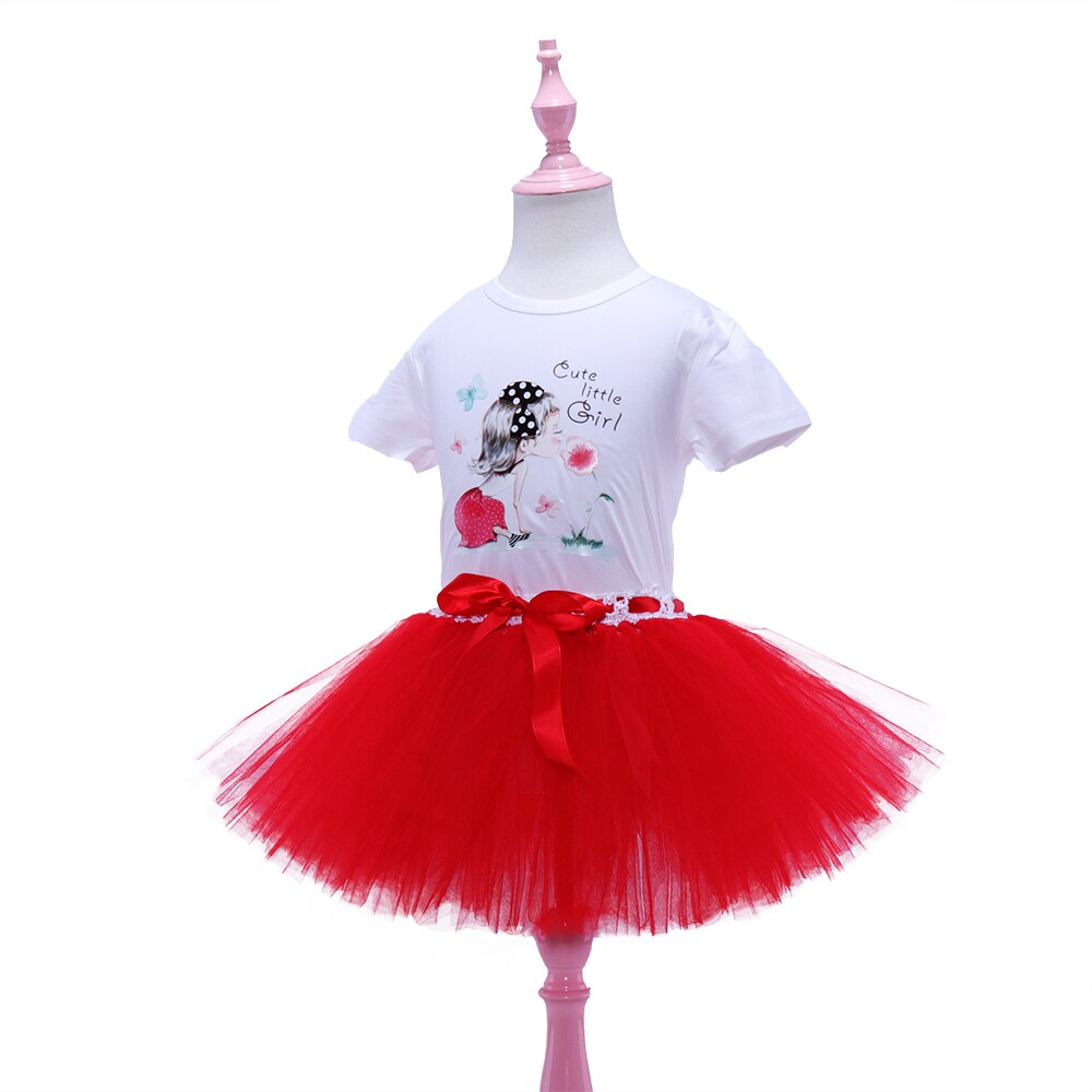Faldas de verano para niñas, tutú con camiseta, tutú de tul, falda de malla esponjosa, ropa para niñas pequeñas y adolescentes