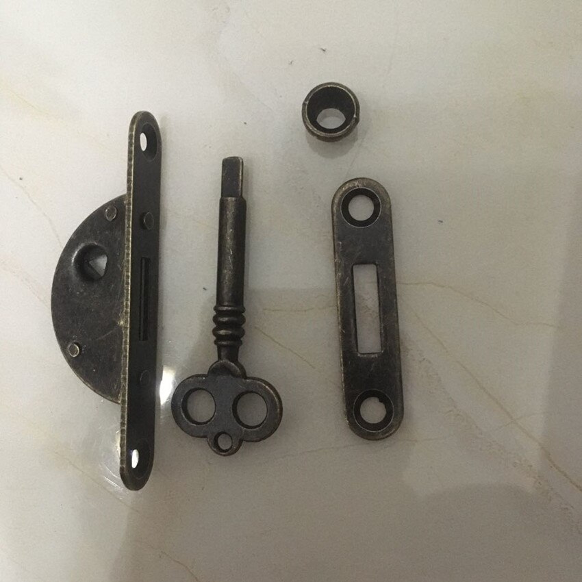 Retro drestress antique brass drawer cabinet decoative box small locks Classical lock for furniture cabinet door drawer: BRONZE B LOCK