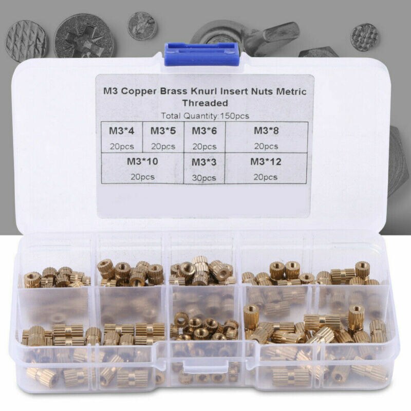 150 Pcs Brass Nut Set M3 Heat Insert For 3D Printing Supplies Repair