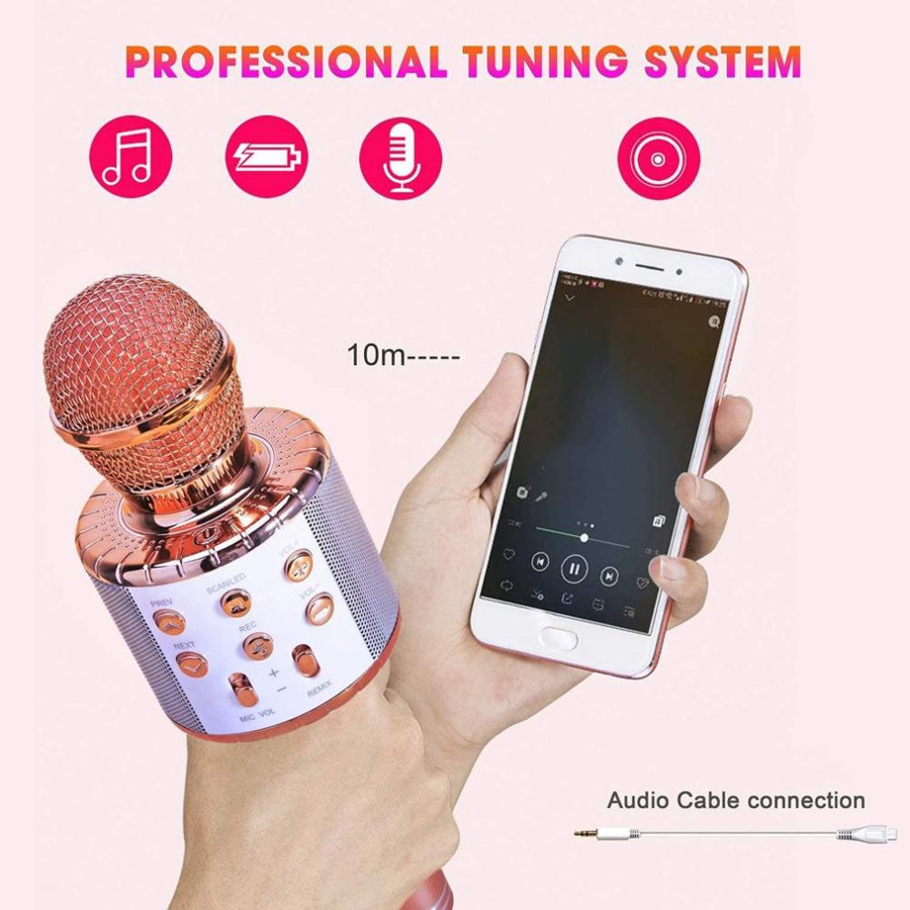 Draagbare Bluetooth Karaoke Microfoon Draadloze Professionele Spreker Thuis Ktv Handheld Microfoon