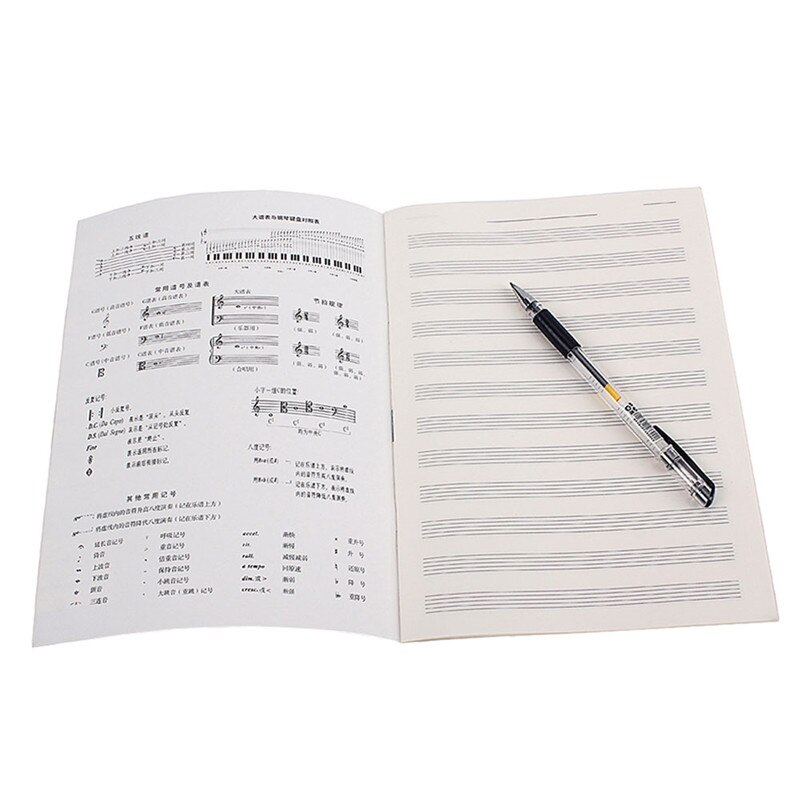 32 Pages Music Notes Stave Writing Drawing Record Paper Notebook Musician Tool School Office Class Supplies Note Book