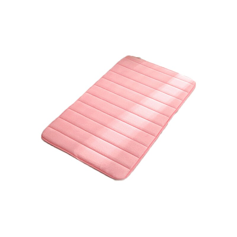 Badmat Coral Fleece Badkamer Tapijt Wateropname Non-Slip Memory Foam Absorberende Imitatie Konijnenbont Vloer Mat: Pink