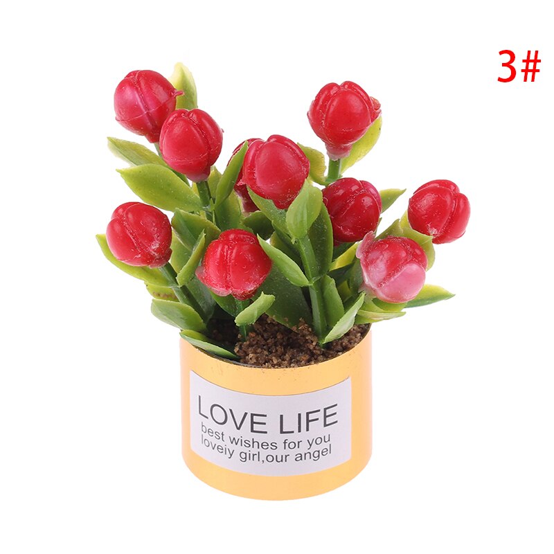 1Pc 1:12 Dollhouse Mini Iron Potted Plant Pot Lavender Plant Home Garden Decor Dollhouse Collection Kids' Toys: C