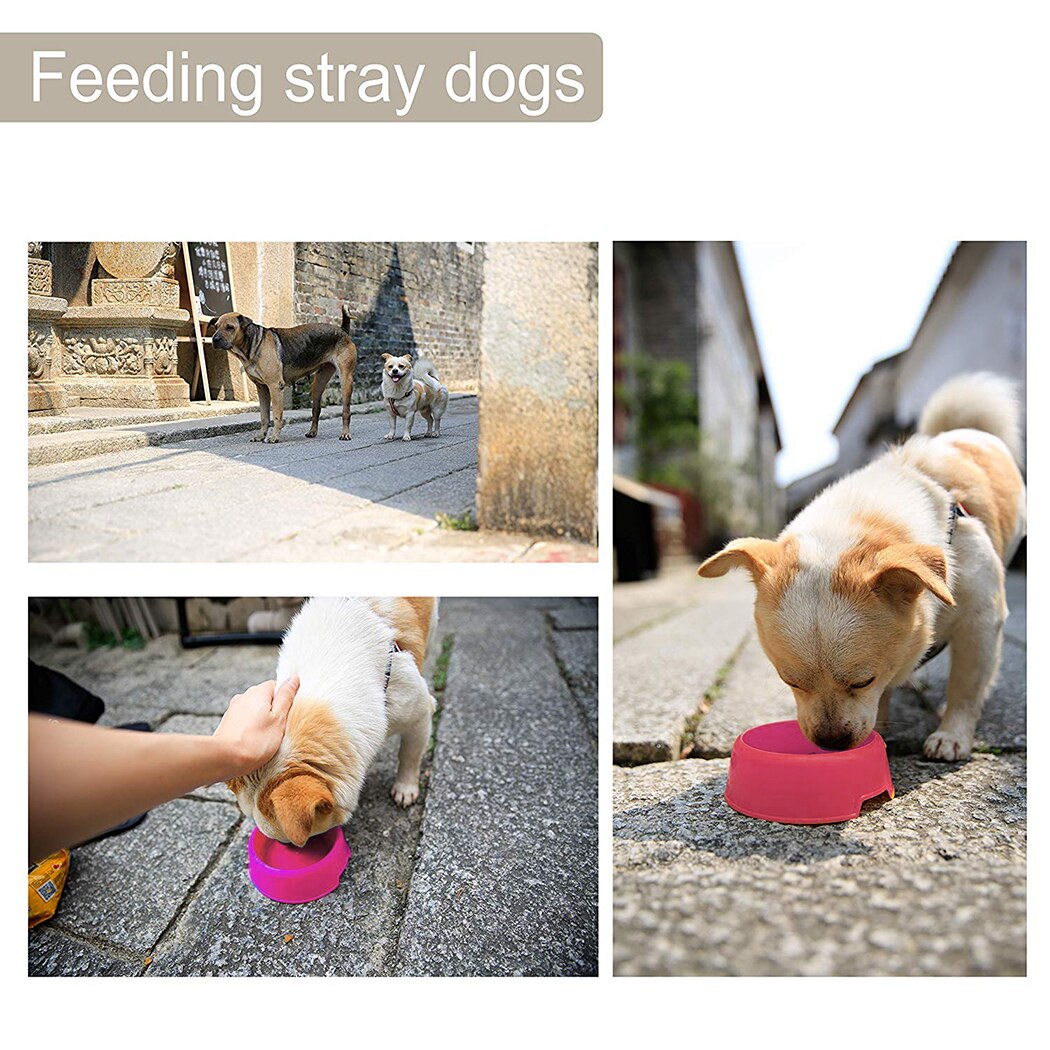Safety Cute Multi-Purpose Candy Color Plastic Dog Bowls Feeding Water Food Puppy Feeder Cat Dog Bowls Pet Feeding Supplies