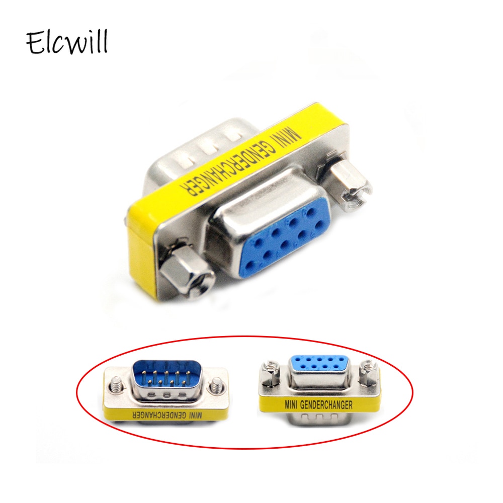RS232 DB9 Serial Adapter Gender Changer 90 Degree Angle Male To Female Connector