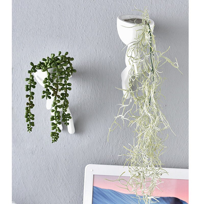 Boom Man Bloempot Plantenbakken Voor Planten Nordic Plant Pot Muur Moderne Pot Plant Muur Potten Muur Bloempot Leuke wit Planter