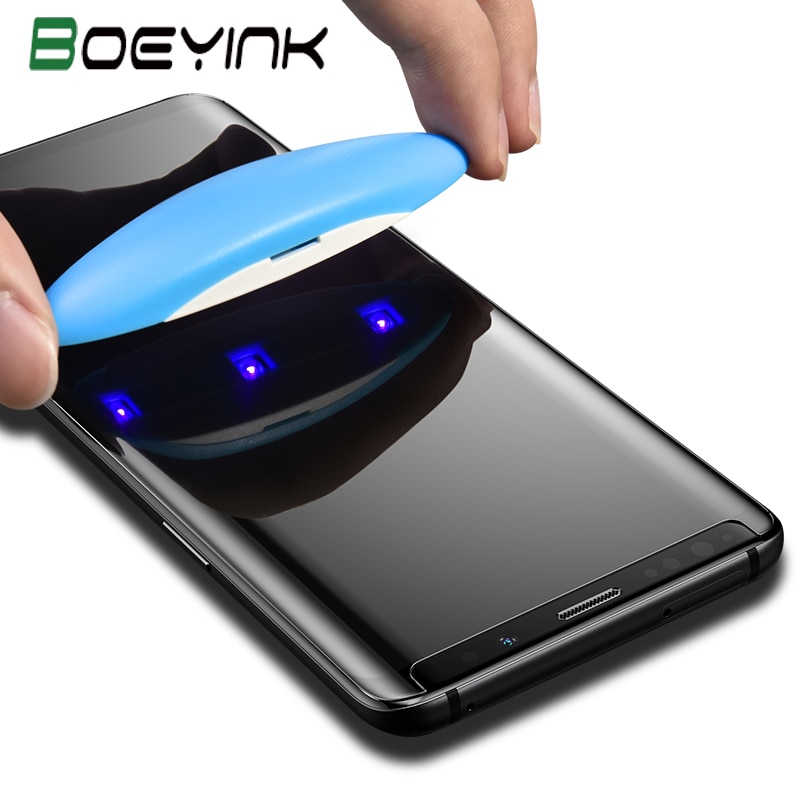 9D UV Liquid Curved Full Glue Tempered Glass For Samsung Galaxy S8 S9 Plus Note 8 9 S7 Edge Cover Screen Protector Glass Cover