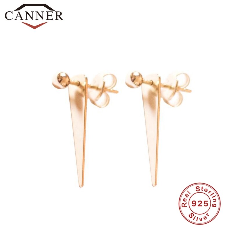 Tendencia Punk Rock gótico esqueleto cráneos y cabezas, pendientes de tuerca para mujer 925, pendientes tipo botón de plata fina, pendientes geométricos: style-4 gold
