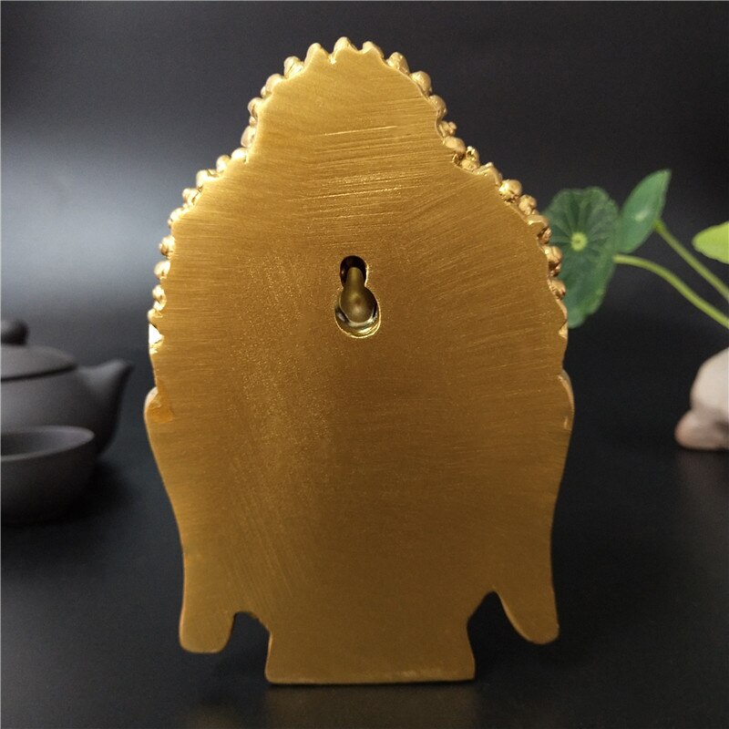 Gouden Boeddha Hoofd Standbeeld Muur Decoraties Sakyamuni Tathagata Boeddha Sculptuur Hars Ambachten Ornament Huisinrichting Standbeelden