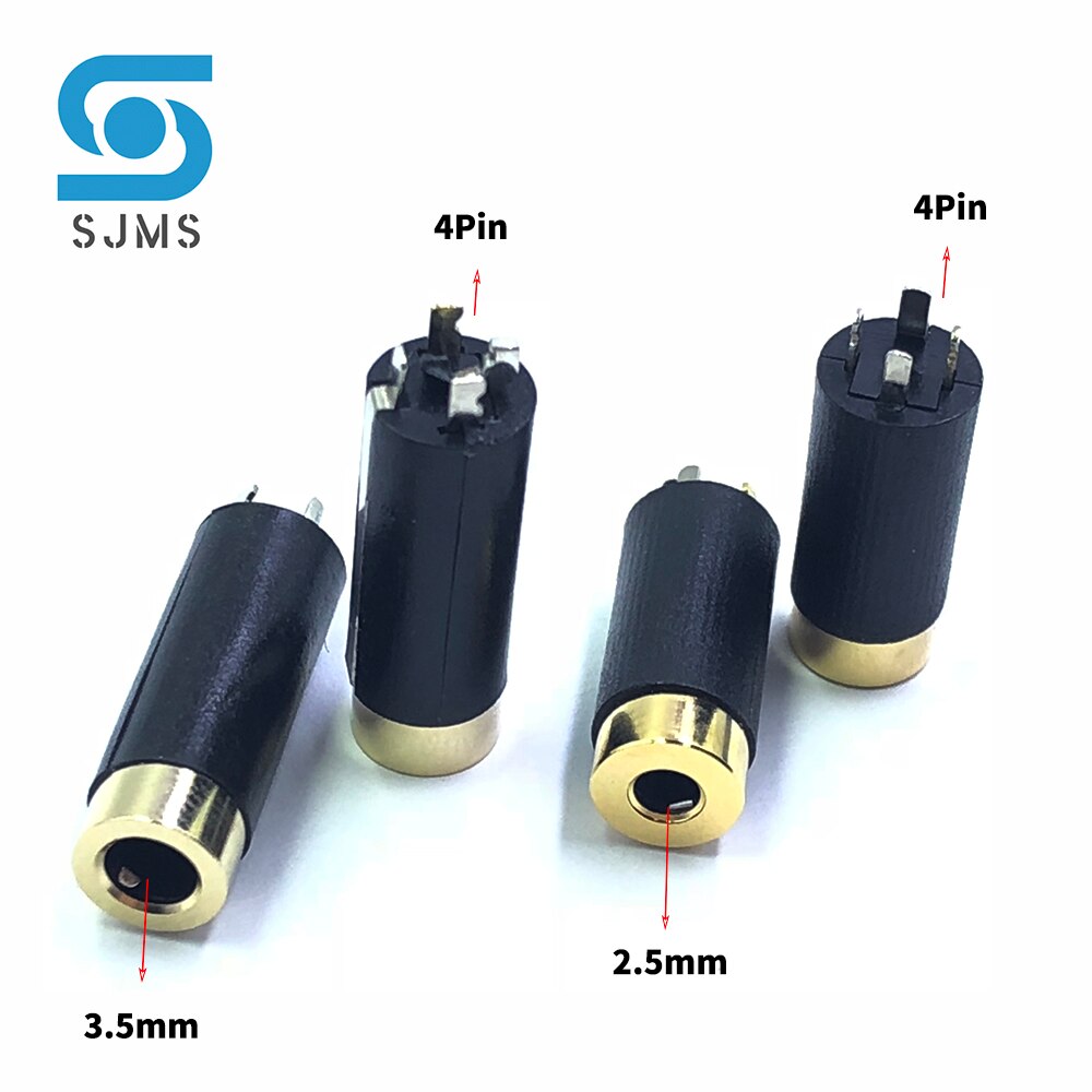 2 pezzi 2.5mm 3.5mm 4 poli stereo femmina presa Jack 2.5 3.5 doppio canale Jack 4 poli femmina Jack Audio per cuffie