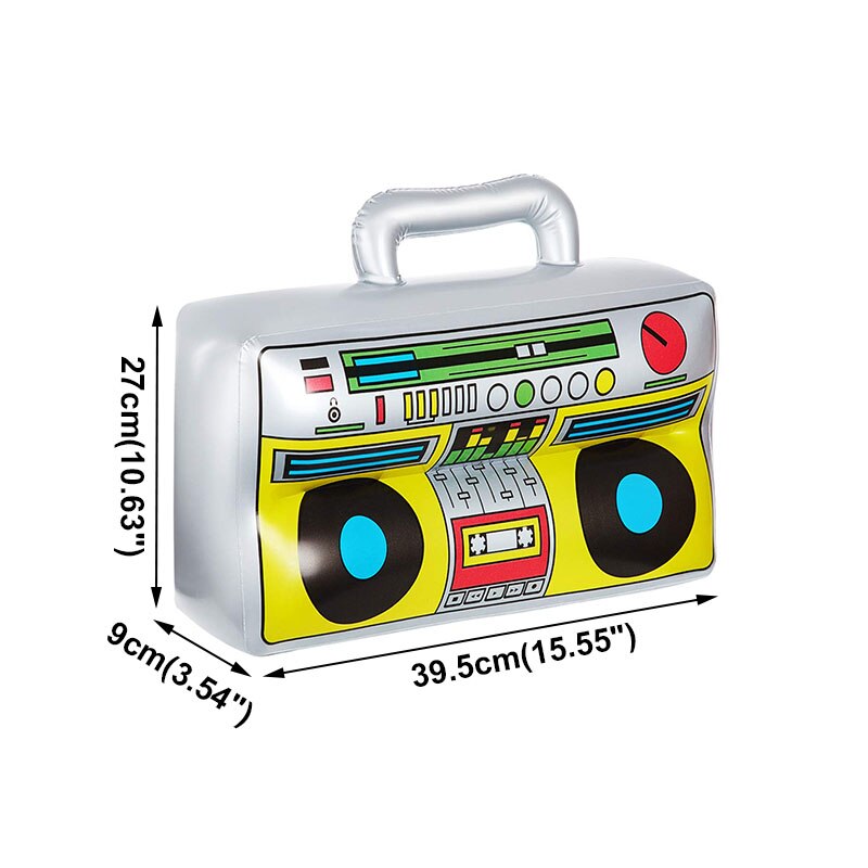 Oppustelig radio boombox og oppustelig mobiltelefon box til 80s 90s fest indretning rapper hip hop tema fødselsdag ballon legetøj: Radio