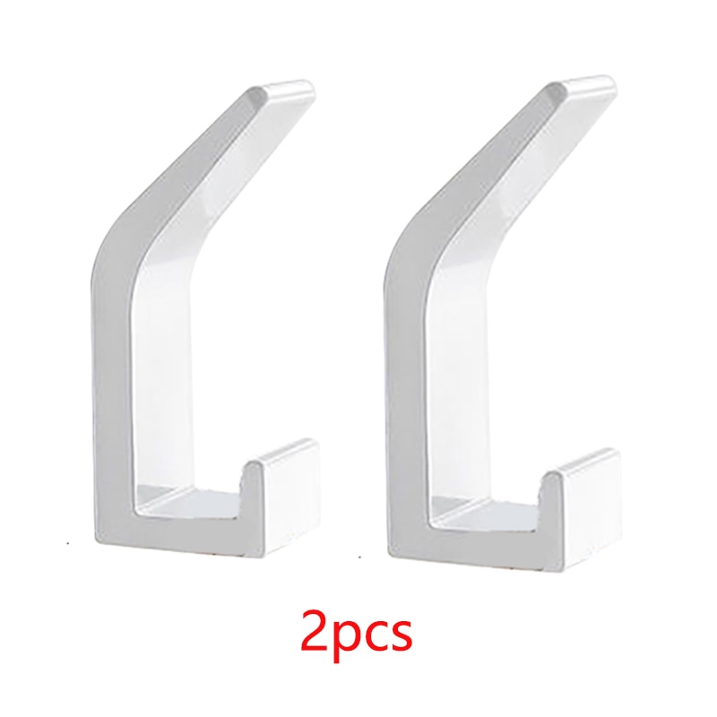 Haken Op De Muur Voor Opknoping Handdoeken Sleutel Kleding Dubbele Haak Rail Gewaad Haak Jas Voor Badkamer Woonkamer Keuken Accessoires: White 2pcs