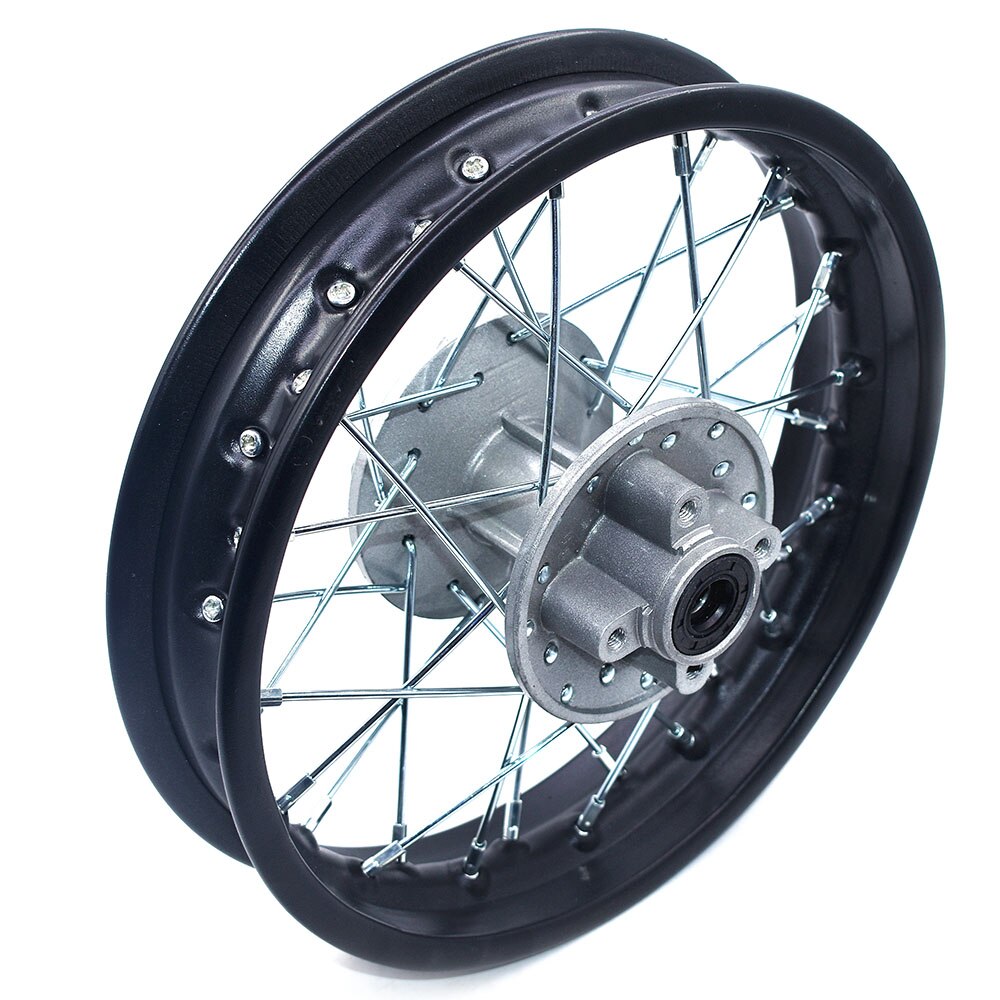Cercle de jante en fer de moto 1.85-12 pouces pour moto hors route, 80 / 100-12 pouces: Black